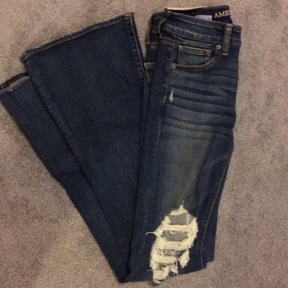 American Eagle Distressed flare jeans